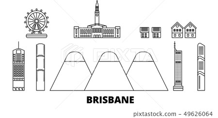 Australia, Brisbane line travel skyline set. Australia, Brisbane outline city vector illustration Australia, Brisbane line travel skyline set. Australia, Brisbane outline city vector illustration 49626064