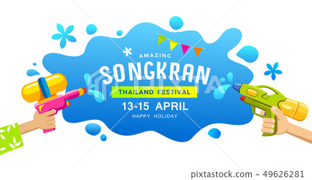 Amazing Happy Songkran Thailand festival gun  49626281