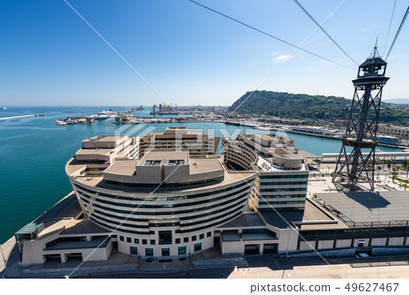 Barcelona Port - Aerial view from the cableway Barcelona Port - Aerial view from the cableway 49627467