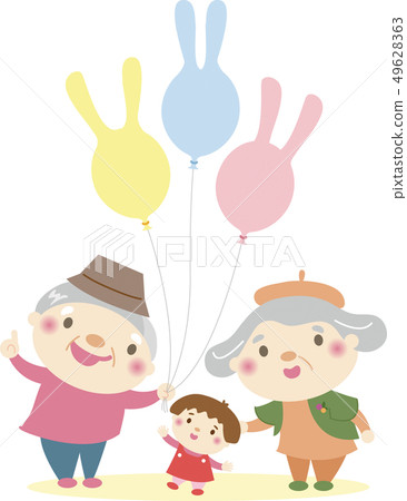 Senior, senior citizen 8 (grandchild and grandfather & grandmother) Senior, senior citizen 8 (grandchild and grandfather & grandmother) 49628363