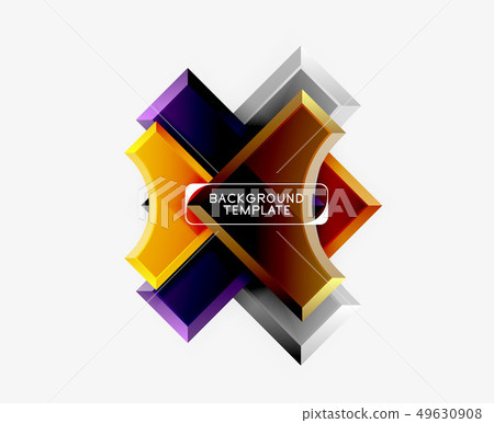 Geometrical 3d shapes background 49630908
