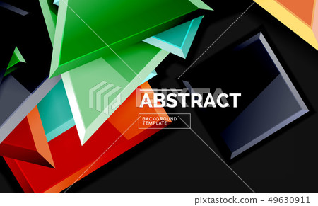 Glossy mosaic style geometric shapes - squares and 49630911