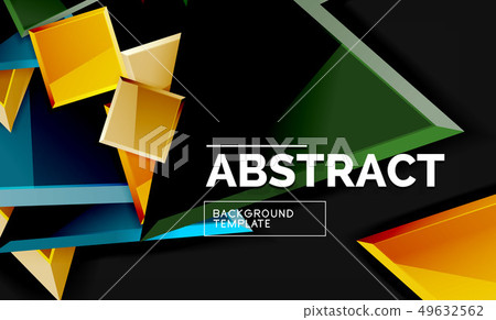 Squares and triangles geometrical background 49632562