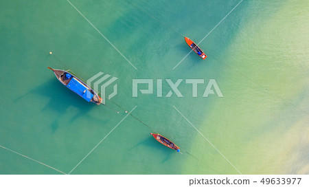 Aerial top view, Fishing boat, Tourist boat 49633977