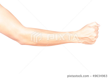 Man arm with blood veins on white background 49634963