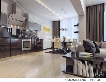 Dining and kitchen modern style 49635816