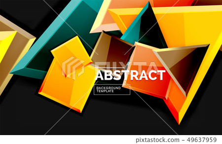 Glossy mosaic style geometric shapes - squares and 49637959