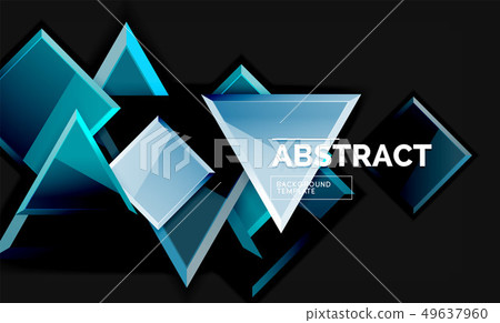 Glossy mosaic style geometric shapes - squares and 49637960