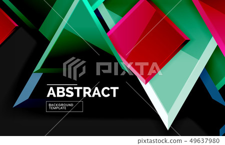 Glossy mosaic style geometric shapes - squares and 49637980