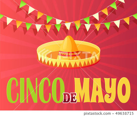 Cinco de Mayo 5th of May Greeting Poster Flat Cinco de Mayo 5th of May Greeting Poster Flat 49638715