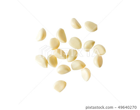 Garlic cloves isolated on the white background 49640270