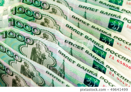 Russian rubles background 49641499