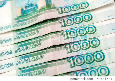 Russian rubles background 49641675
