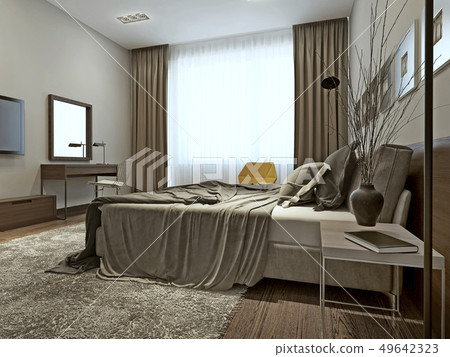 Bedroom interior high-tech style 49642323