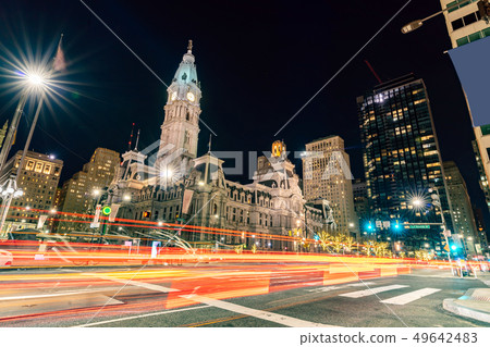 Philladelphia City Hall Night 49642483