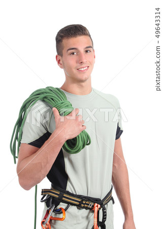 Young man ready to climb 49643314