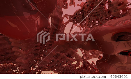 Abstract alien life form. Sci-fi Branches of space invader dna growing. 3D illustration 49643601