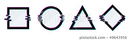 Creative illustration of geometric glitch frames 49643956