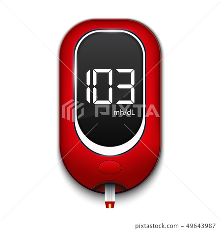 Creative illustration of blood glucose meter level 49643987