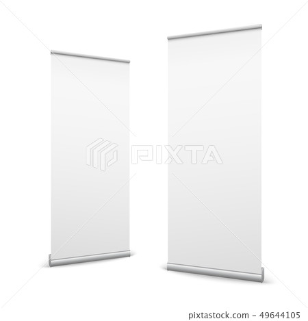 Creative illustration of empty roll up banners 49644105