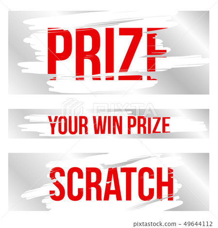 Creative illustration of lottery scratch and win 49644112