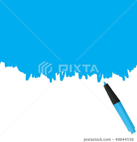 Creative blue illustration of highlighter pen with 49644556