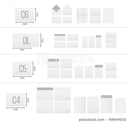Creative illustration of white blank paper Creative illustration of white blank paper 49644638