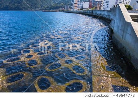 View from the sea to the waterfront Beppu City 49644778