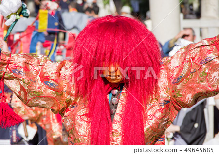 [Mitani festival] dance of continuous lion 49645685