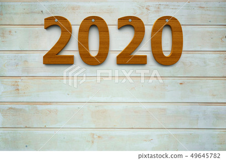 Wooden 2020 background Wooden 2020 background 49645782