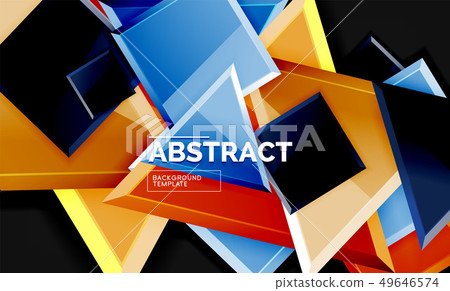 Glossy mosaic style geometric shapes - squares and Glossy mosaic style geometric shapes - squares and 49646574