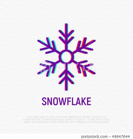 Snowflake thin line icon. Vector illustration Snowflake thin line icon. Vector illustration 49647644
