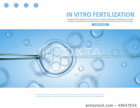 Human Fertilized Egg in Petri Dish and Needle 49647654