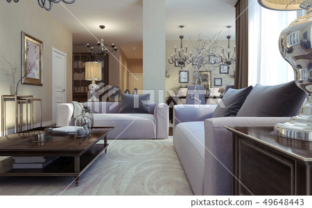 Luxury living room avant-garde and Art Deco style 49648443