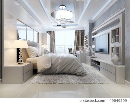 Bedroom in classic and art deco style Bedroom in classic and art deco style 49649299