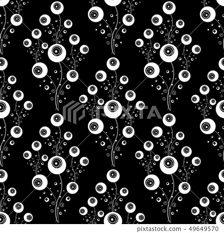 Abstract seamless flowers. Fashion urban concept. Black White colors. Abstract seamless flowers. Fashion urban concept. Black White colors. 49649570