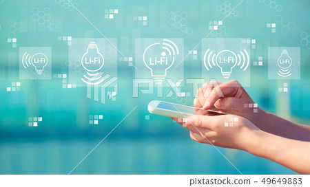 LiFi theme with smartphone LiFi theme with smartphone 49649883