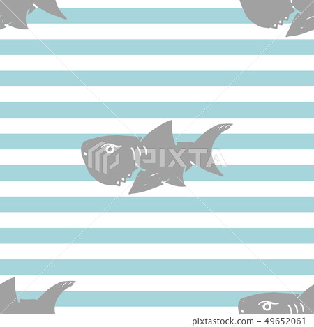 Shark seamless pattern, Hand drawn sketched doodle 49652061