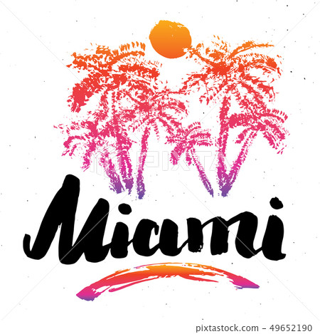 Miami Calligraphy lettering handwritten sign 49652190