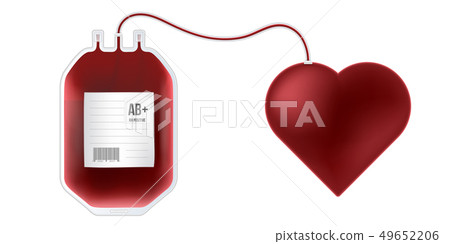Creative illustration of Blood Bag with type, plastic container for plasma isolated on background 49652206