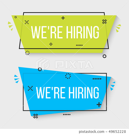 Creative illustration of we are hiring - join our team text banner isolated on background. Art 49652228