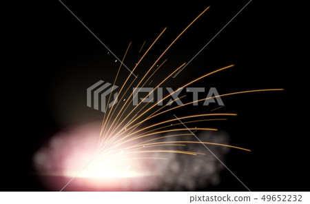Creative illustration flash of electric welding metal fire with sparks isolated on background. Art Creative illustration flash of electric welding metal fire with sparks isolated on background. Art 49652232