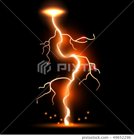 Creative illustration of realistic lightnings set isolated on background. Art design thunder bolt Creative illustration of realistic lightnings set isolated on background. Art design thunder bolt 49652296