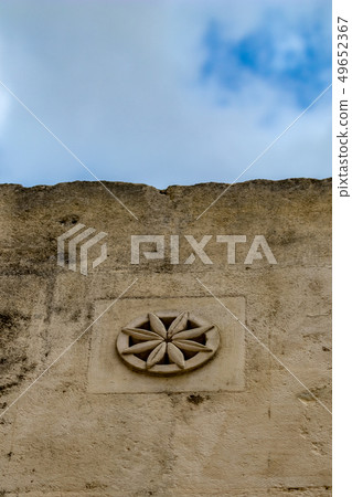 External rose-window on residential building External rose-window on residential building 49652367