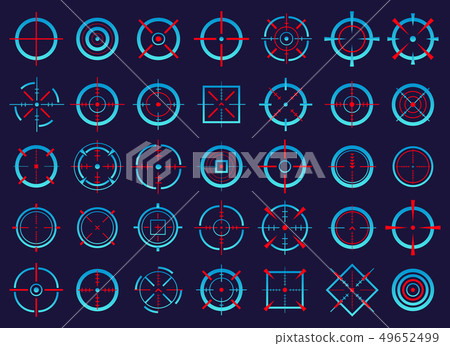 Creative illustration of crosshairs icon set isolated on background. Art design. Target aim and Creative illustration of crosshairs icon set isolated on background. Art design. Target aim and 49652499