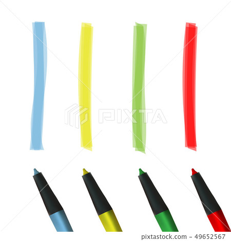 Creative illustration of color highlight stripes isolated on background. Markers drawn brushes line Creative illustration of color highlight stripes isolated on background. Markers drawn brushes line 49652567
