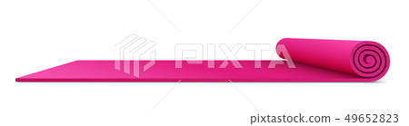 Creative illustration of half rolled yoga mat isolated on background. Art design fitness and health Creative illustration of half rolled yoga mat isolated on background. Art design fitness and health 49652823