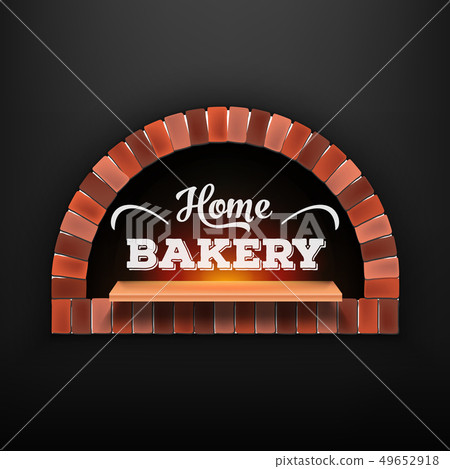 Creative illustration of stone brick, pizza firewood oven with fire isolated on background. Art Creative illustration of stone brick, pizza firewood oven with fire isolated on background. Art 49652918