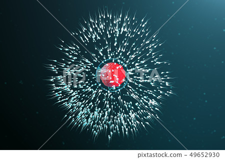 3D illustration sperm and egg cell, ovum. Sperm approaching egg cell. Native and natural 49652930