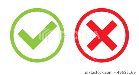 Creative illustration of green tick, red cross isolated on background. Art design with text do and Creative illustration of green tick, red cross isolated on background. Art design with text do and 49653169